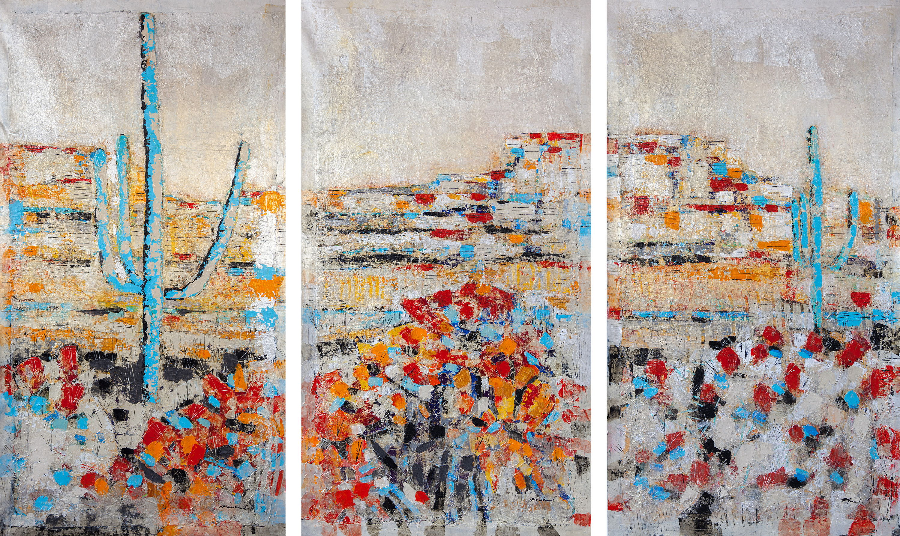 Lisa Macchiaroli - Spring in the Mojave - Triptych 65x105 - (65x35)